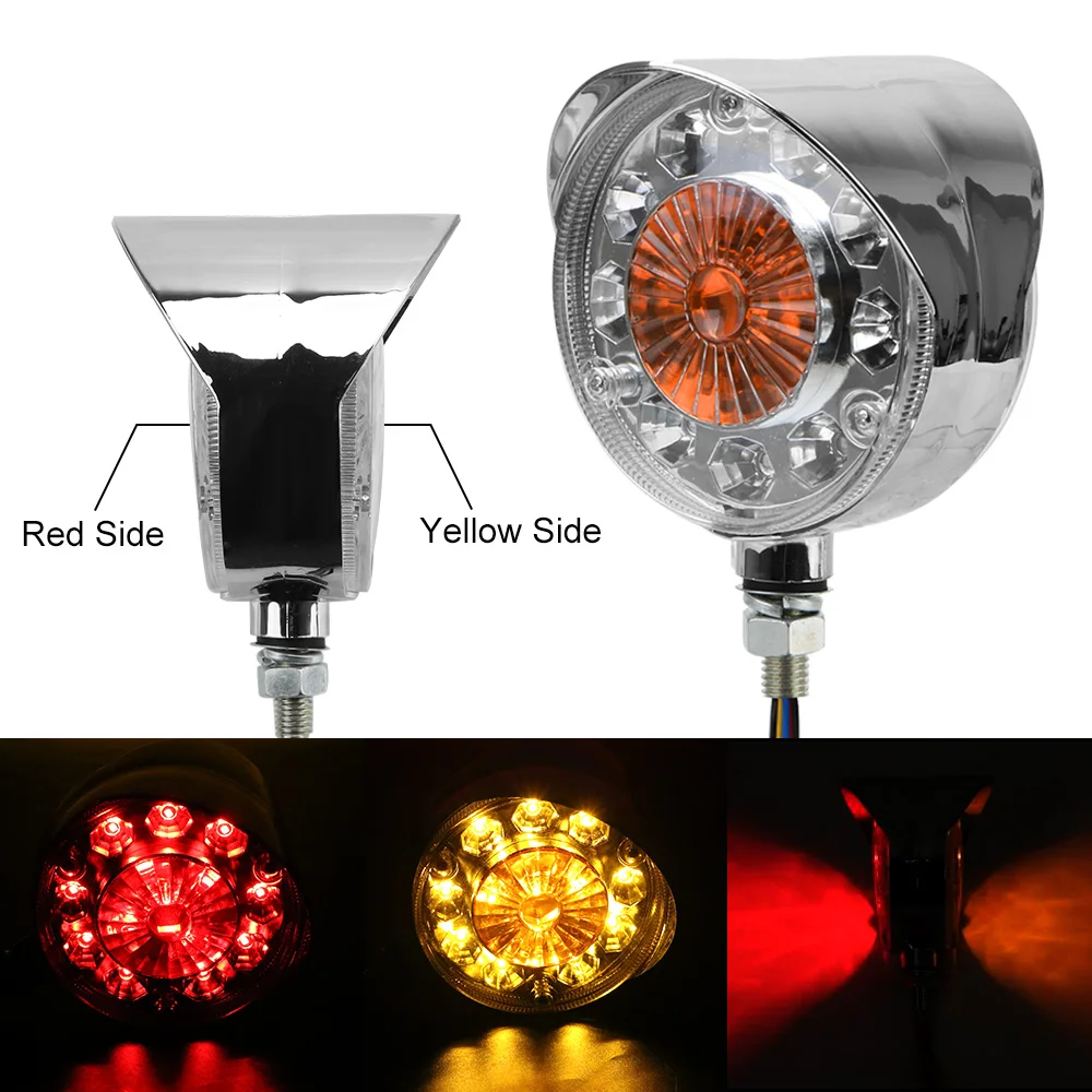 LED Turn Signal Lights 24V for Trucks Cars Trailers Tractors Buses Boat Side Marker Lights Red/Yellow Double face Stop Light