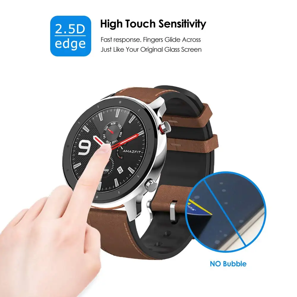 2.5D Tempered Glass for Huami Amazfit GTR 42mm 47mm Explosion-proof Anti-Scratch Transparent Film