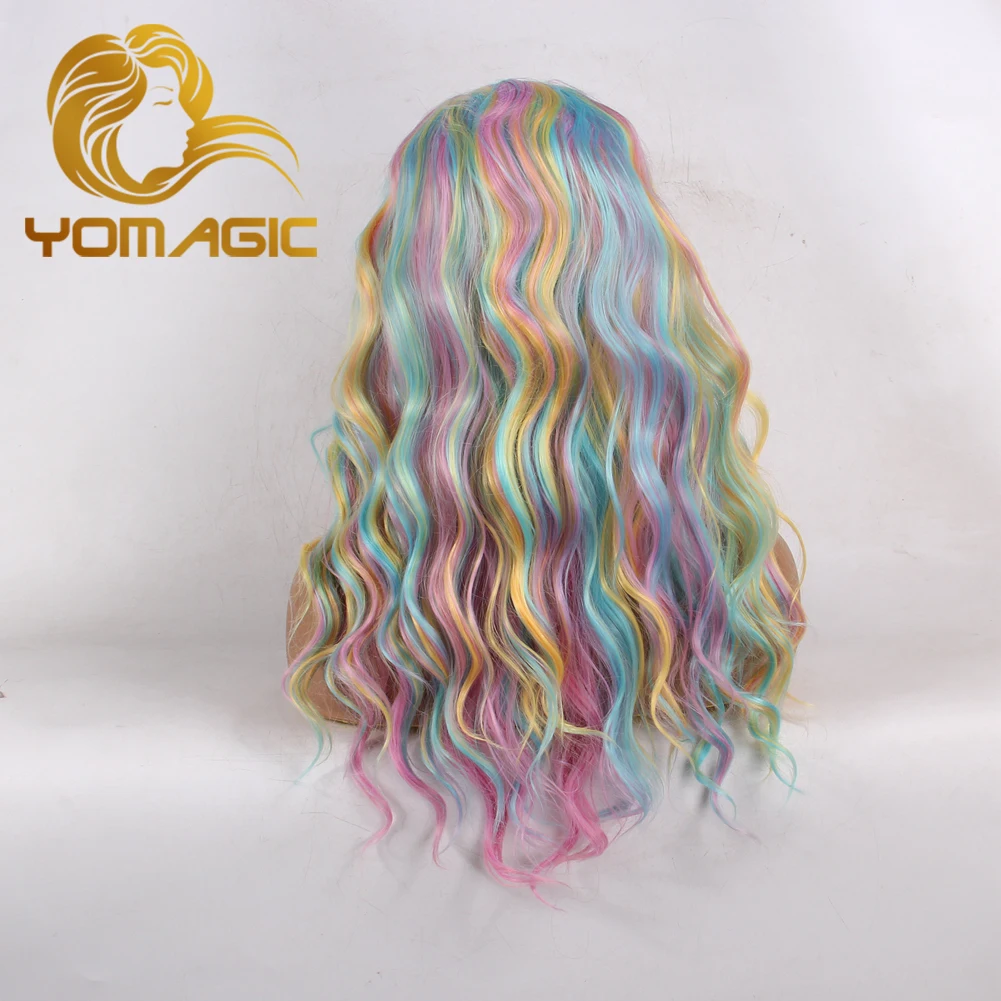 YOMAGIC Full เครื่องวิกผมสังเคราะห์วิกผมยาว Wavy ผมวิกผมทนความร้อน Wigs Hair Wigs สำหรับผู้หญิง