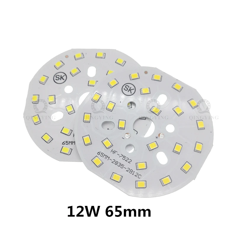 10 sztuk 12W wysokiej jasności LED PCB 50mm-100mm średnica SMD 2835 Panel lampy zimny biały/ciepły biały do sufitu światła lampa świecąca W dół