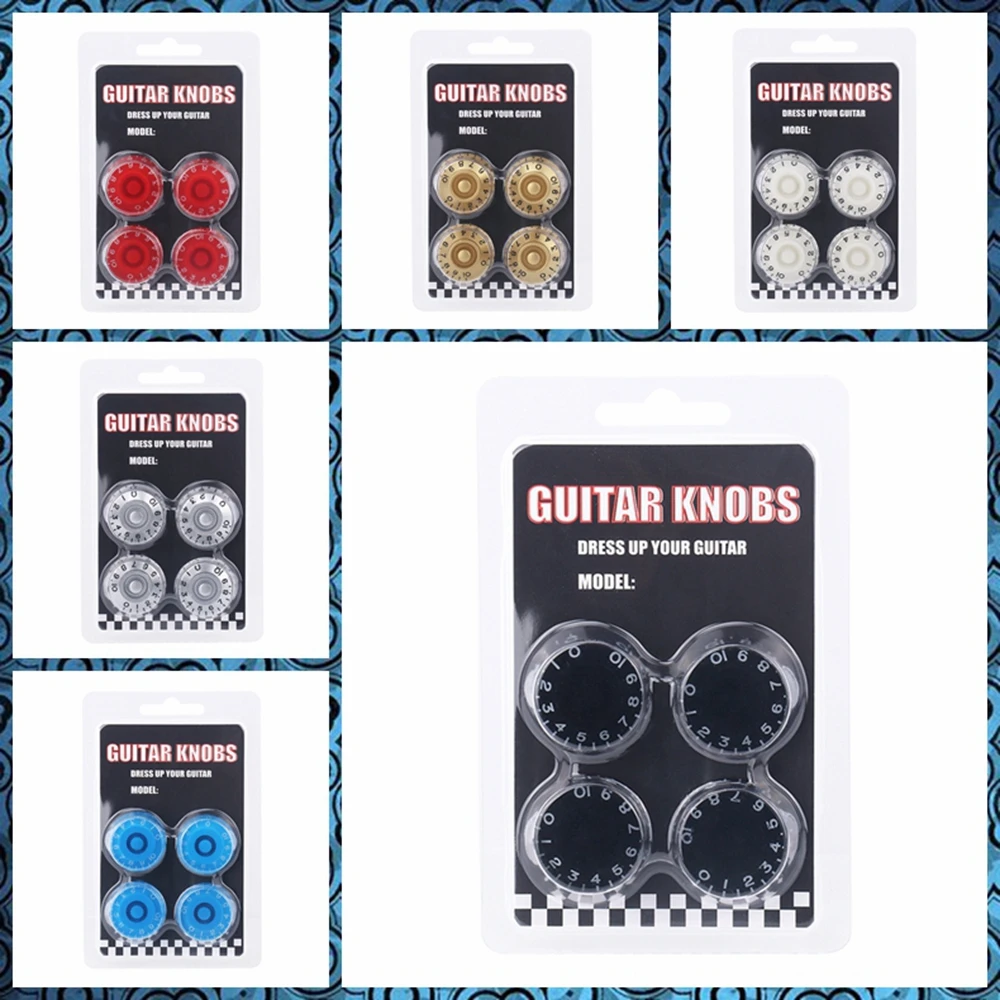 4 Pcs Metric Size Acrylic Guitar Volume Tone Speed Control Knobs for LP SG Electric Guitar Parts