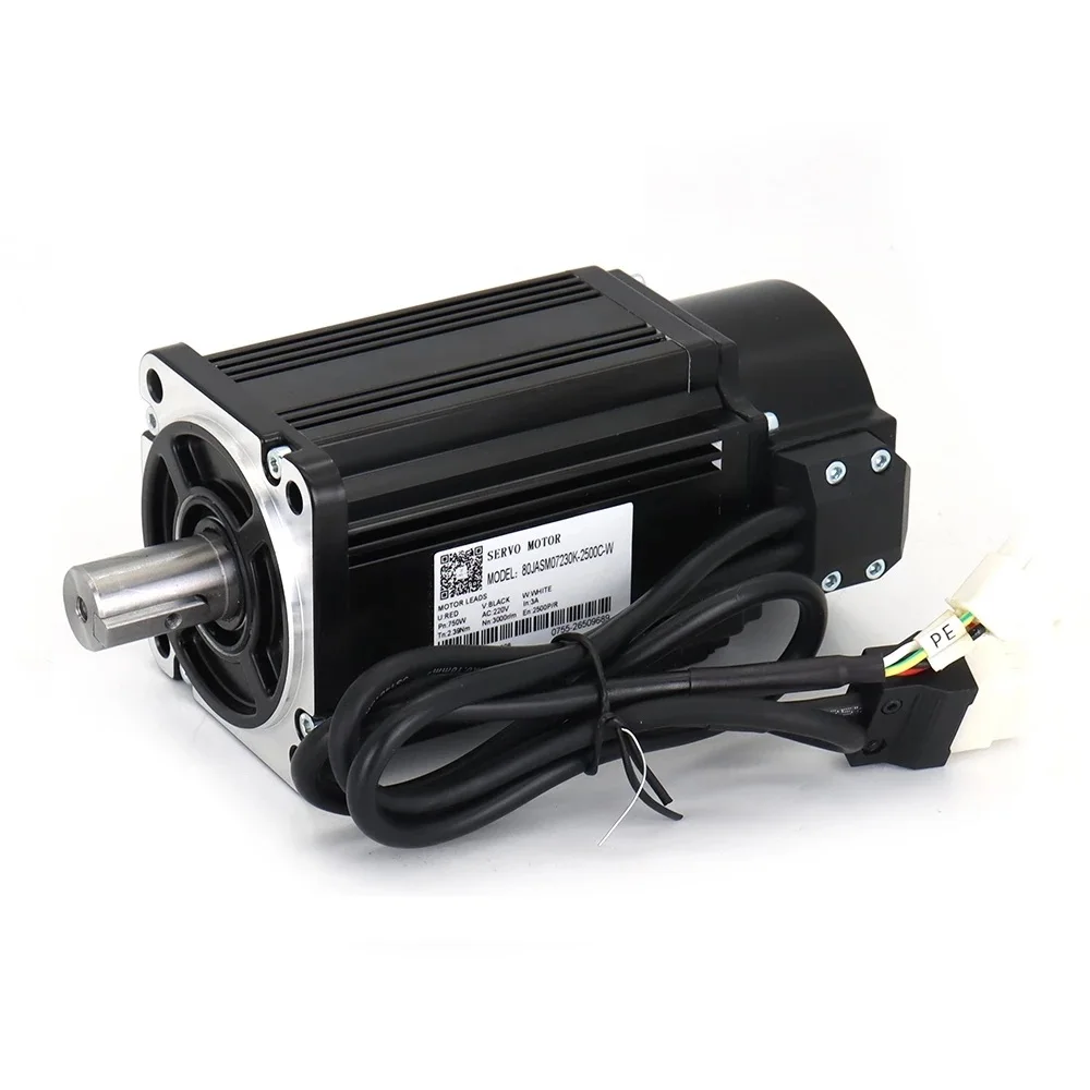 JMC 750W 0.75kw 3000rpm 2.39N.m 80mm AC220V Servo Motor & Drive Kits for CNC Machine JASD7502-2500+80JASM07230K-2500C