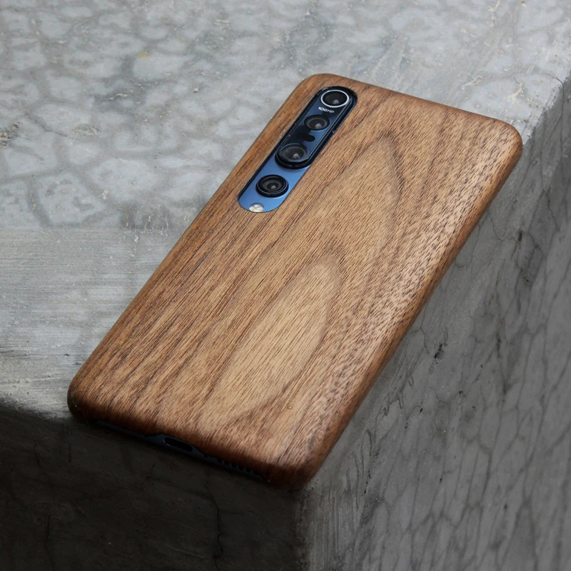 ultra thin real wood +carbon fibre natural retro phone case for Xiaomi Mi 10 Pro business wooden Redwood Ebony shell