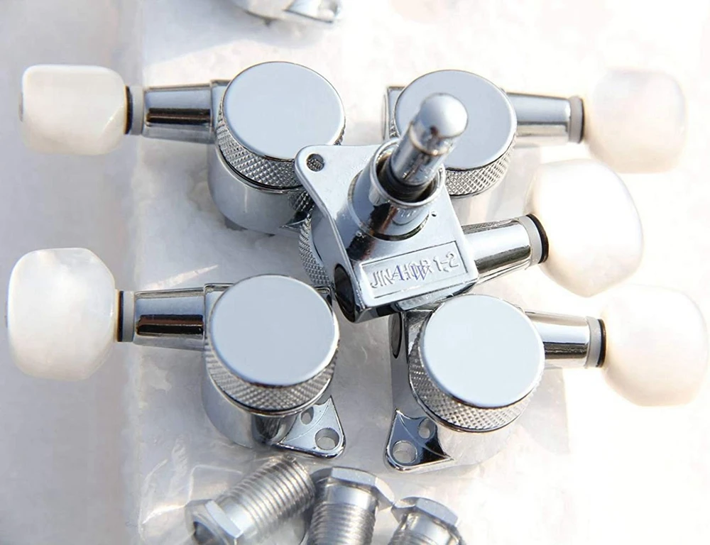 Imagem -02 - Wilkinson Jin ho Chrome Sintonizadores de Bloqueio Guitarra Tuners Máquina Cabeças Tuning Pegs Branco Pérola Botton Lock Jn-p7 da Coréia