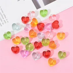 10pcs/lot Resin Simulated Resin Heart Candy Charms Pendant Jewelry Making DIY Necklace Accessories