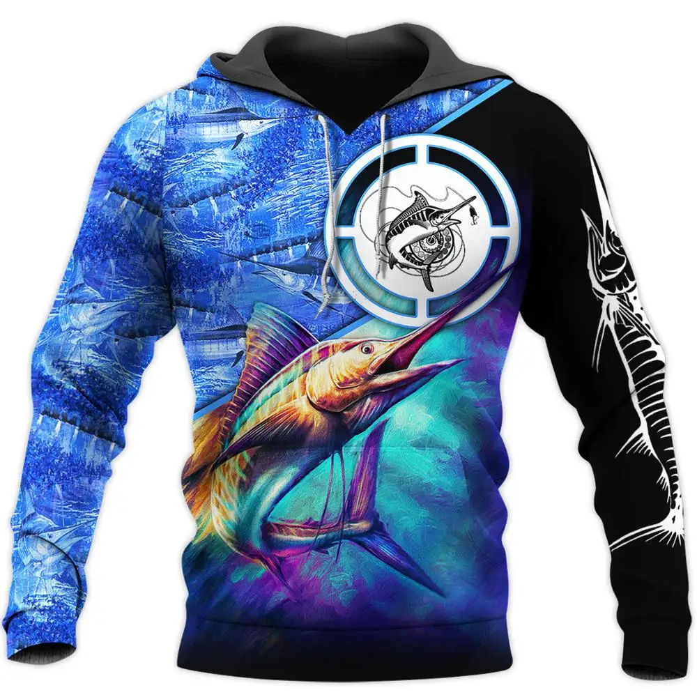 Animal Bass Marlin Fishing Fisher Camo Fashion Streetwear Harajuku Men For Women 3D Printed Hoodies Funny Pullover