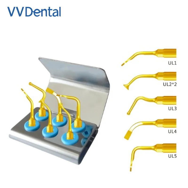 

VVDental Piezo Surgery Sinus Lift Tips Kit Compatible With Woodpecker/Mectron Surgery Handpiece UL1/UL2*2/UL3/UL4/UL5