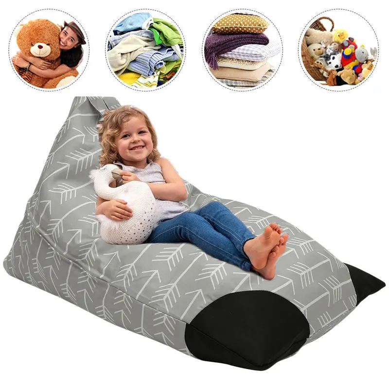 Portatile Bean Bag Sofa Cover Sacchetto di Stoccaggio Di Grandi Dimensioni per Bambini Giocattoli Animali di Peluche Della Banda Sedia Divani