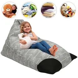 Portable Bean Bag Sofa Cover Large Storage Bag for Child Stuffed Animal Toys Stripe Chair Sofas Clothes Cushion Organizer