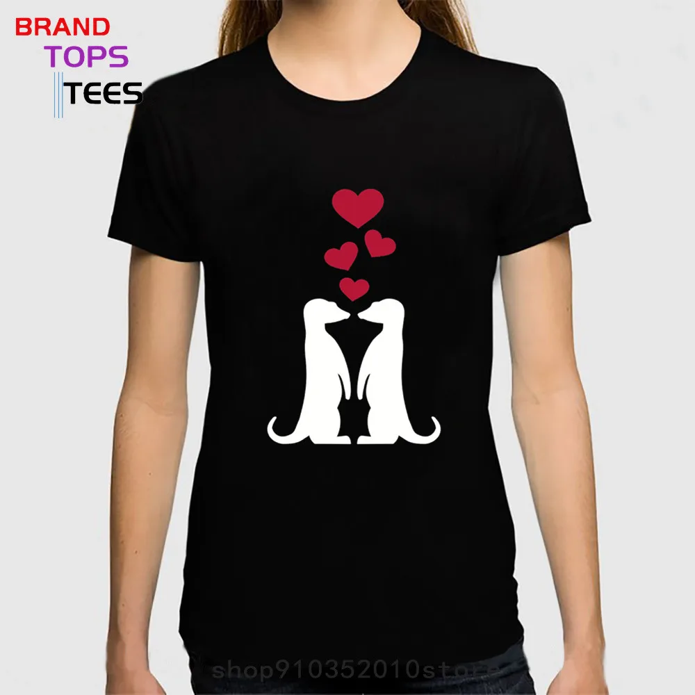 Kawaii Meerkat Animal Zoo Love Heart T shirt womens mens Cute suricate Meerkats T-shirt Camiseta Unisex Clothing