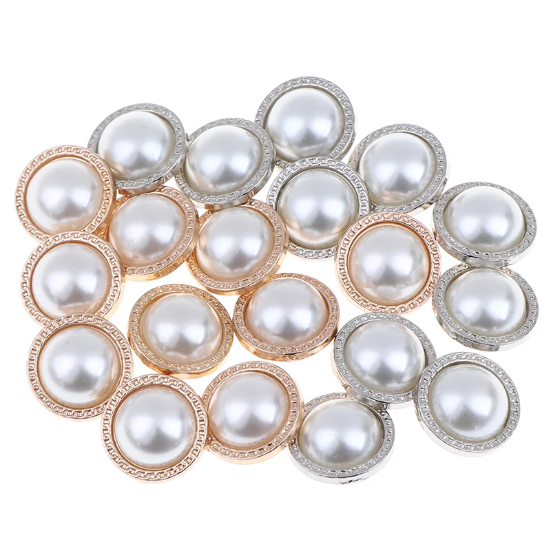 10Pcs Ivory Color Pearl Buttons Shank Plastic Back Clothing Accessories Fit Sewing Scrapbooking Garment DIY Decoration