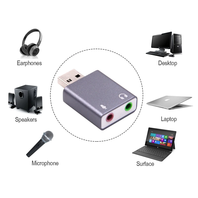 Carte son externe USB Ultra-portable, voix magique HIFI, 7,1 ch, Microphone entrée-sortie Audio, prise de lecteur gratuite, carte son d'ordinateur portable