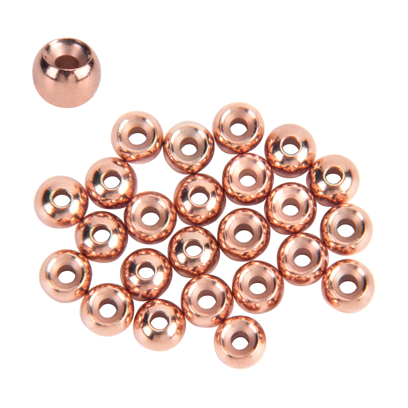 SF 25PCS 1.5-4.6mm Cyclops Tungsten Ball Bead Head Eyes for Fly Tying Nymph Copper