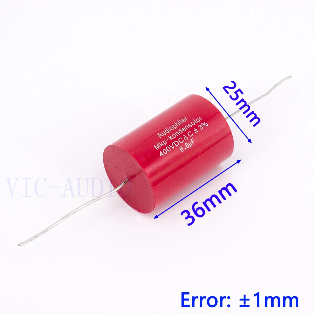 Audiophiler Mkp Capacitor 6.8uf 400V DC 3% HIFI Fever Electrodeless Capacitor Audio Capacitor Coupling Frequency Dividing 6.8uf