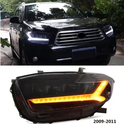 exterior auto accessories led drl headlight assembly front lamps with turn signal lights fit for toyota highlander 2008-11 lamp