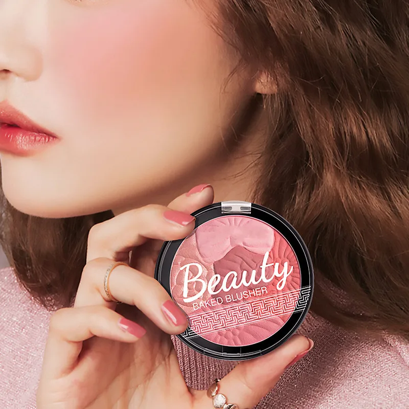 Face Pressed Petal Blush Petals Carving Cosmetics Five Color Blush Highlights To Trim Natural Blush Dish for Women Girl T0246