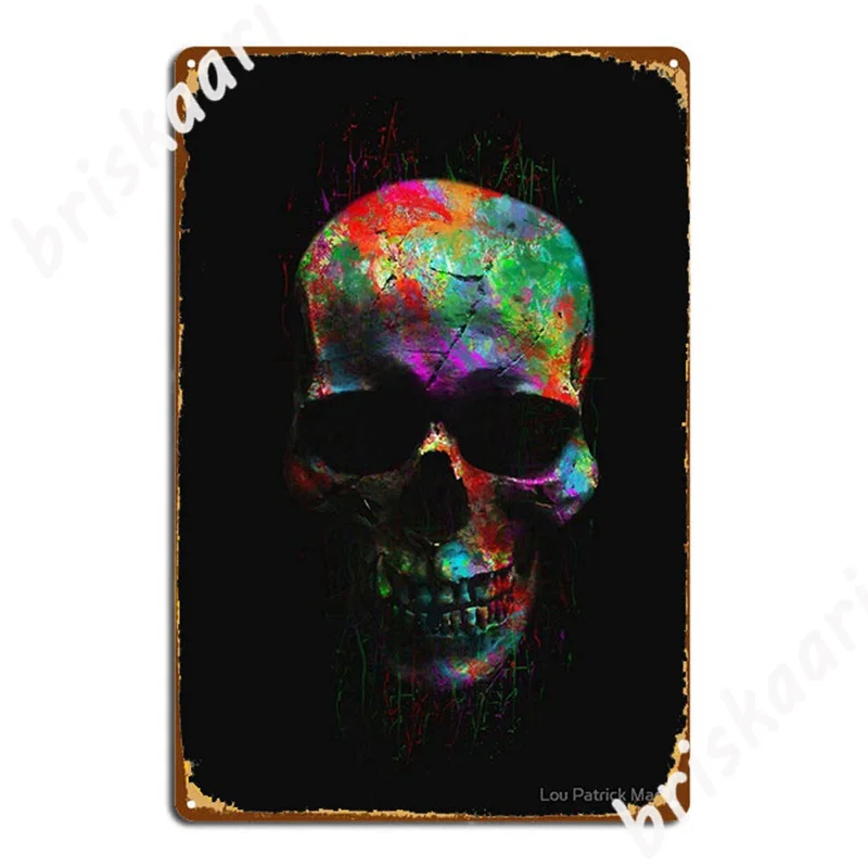 Radiant Skull Metal Signs Wall Pub Pub Garage Create Wall Decor Metal Posters