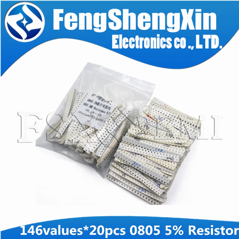 

146valuesX20pcs=2920pcs 0805 5%SMD Resistor Samples kit ,0R，1R~1M