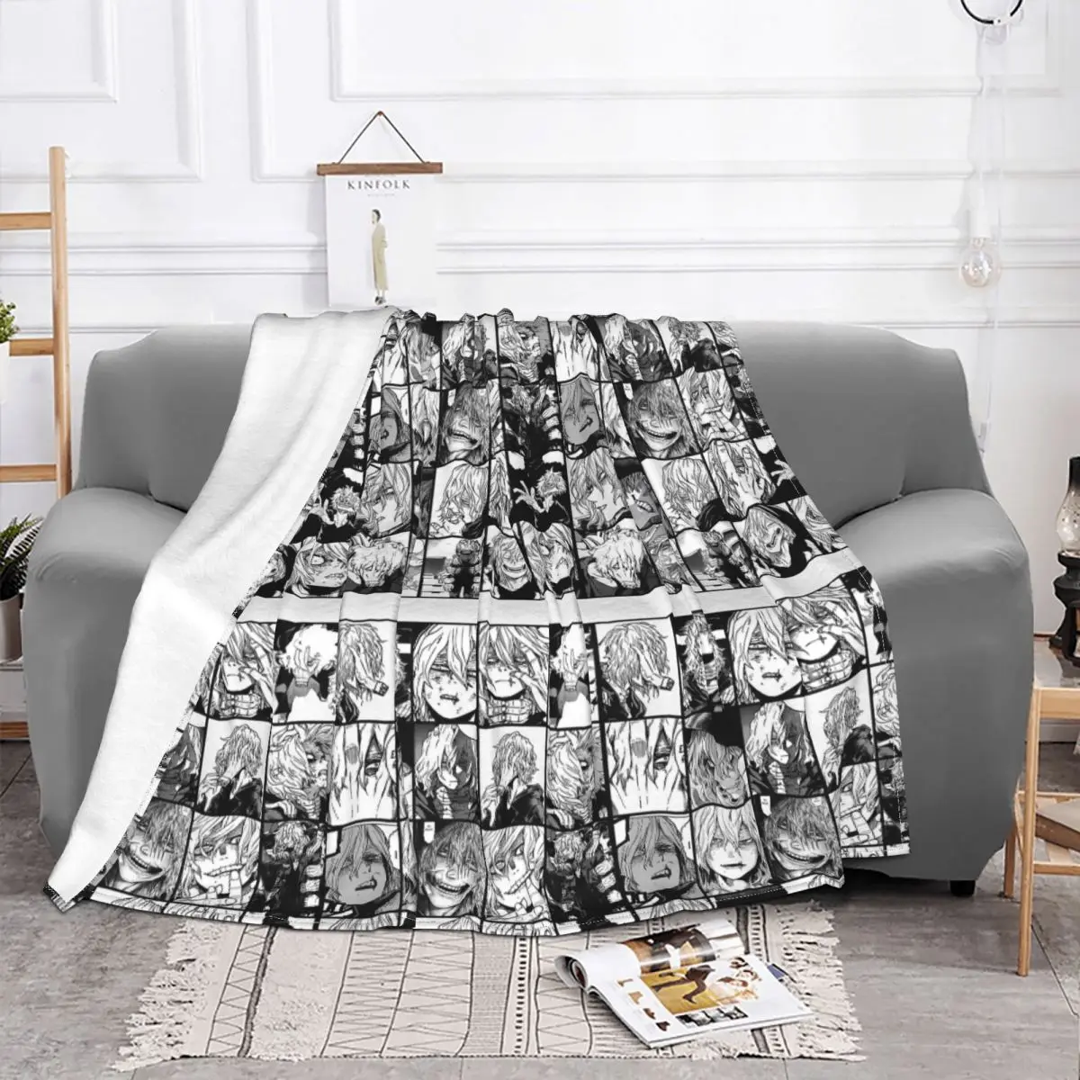 Anime Collage Blankets Fleece Decoration Ultra-Soft Throw Blankets for Bedding Bedroom Plush Thin Quilt