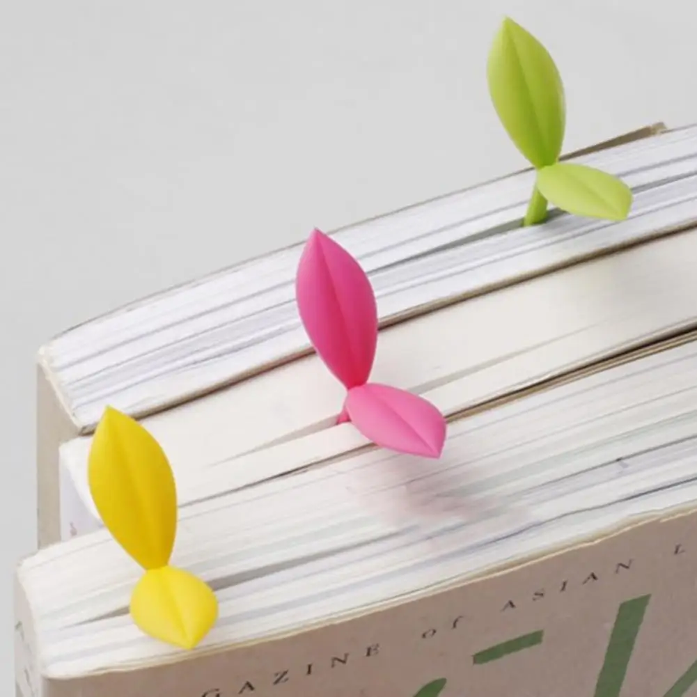 1pcs Creative Cute Sprout Bookmark Book Mark Paper Reading Office Home Book Accessories Gift  Silicone Stationery Book Marker