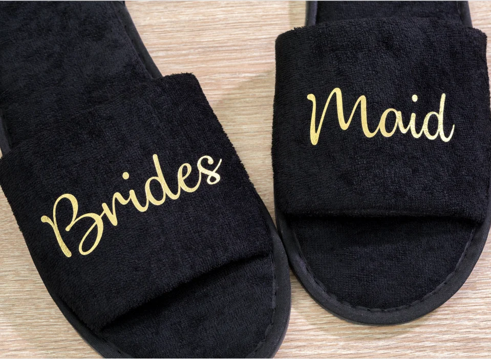 

Personalised Bridesmaid Slippers team bride and groom Wedding Slippers custom hen party gift,mother of bride Open Toes slipper