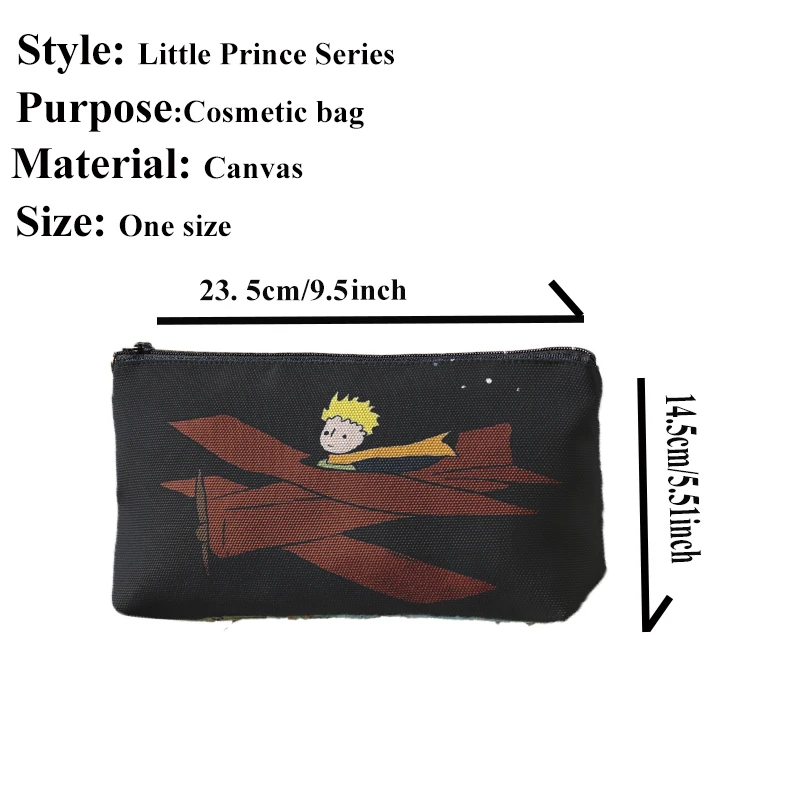 Schöne Cartoon Kleine Prinz Druck Leinwand Frauen Make-Up Bag Pflege Organisieren Tragbare Reise Kosmetik Tasche Weibliche Bilden fälle