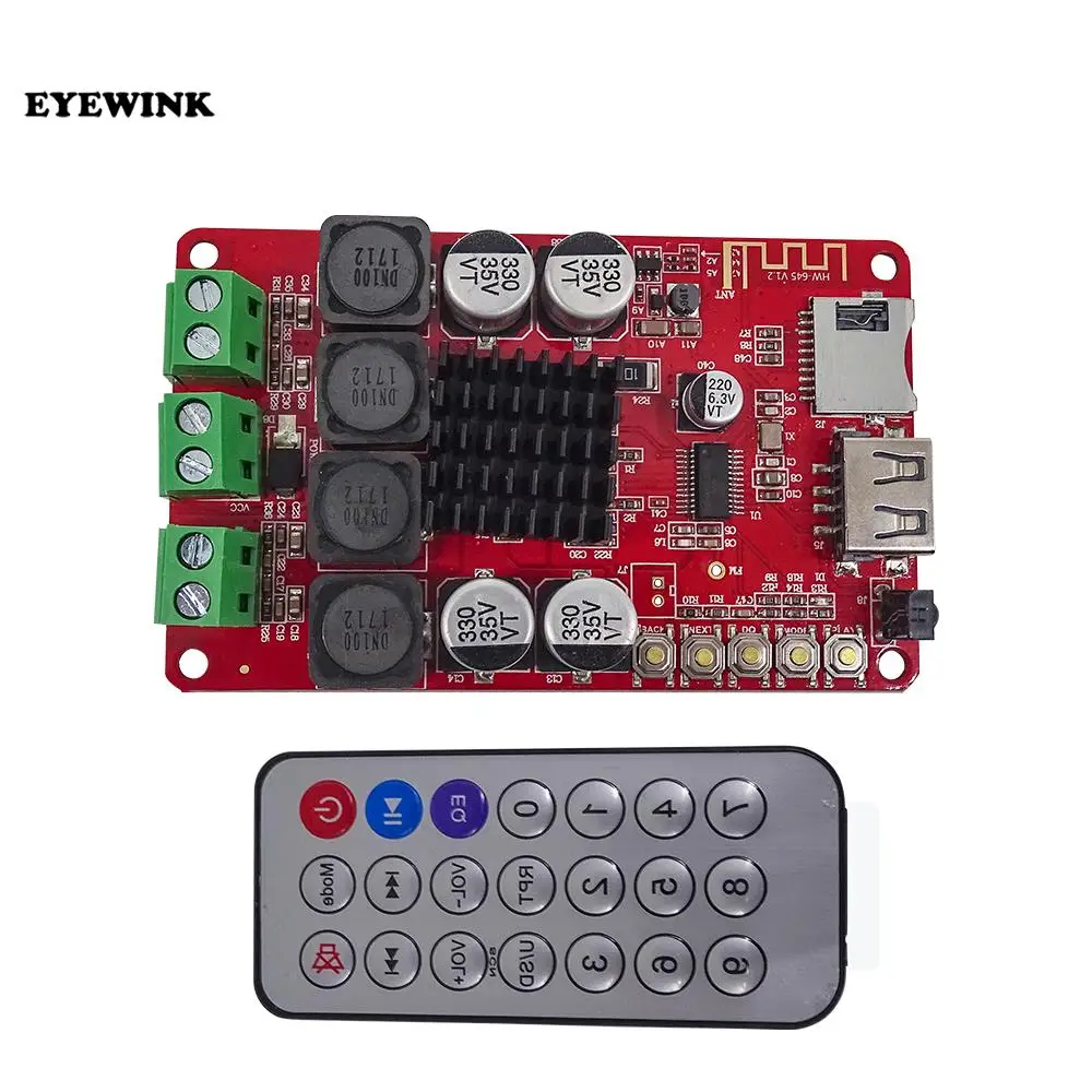 TPA3116 2X50W dual channel Bluetooth receiving USB flash disk TF Card decoding stereo power amplifier board module