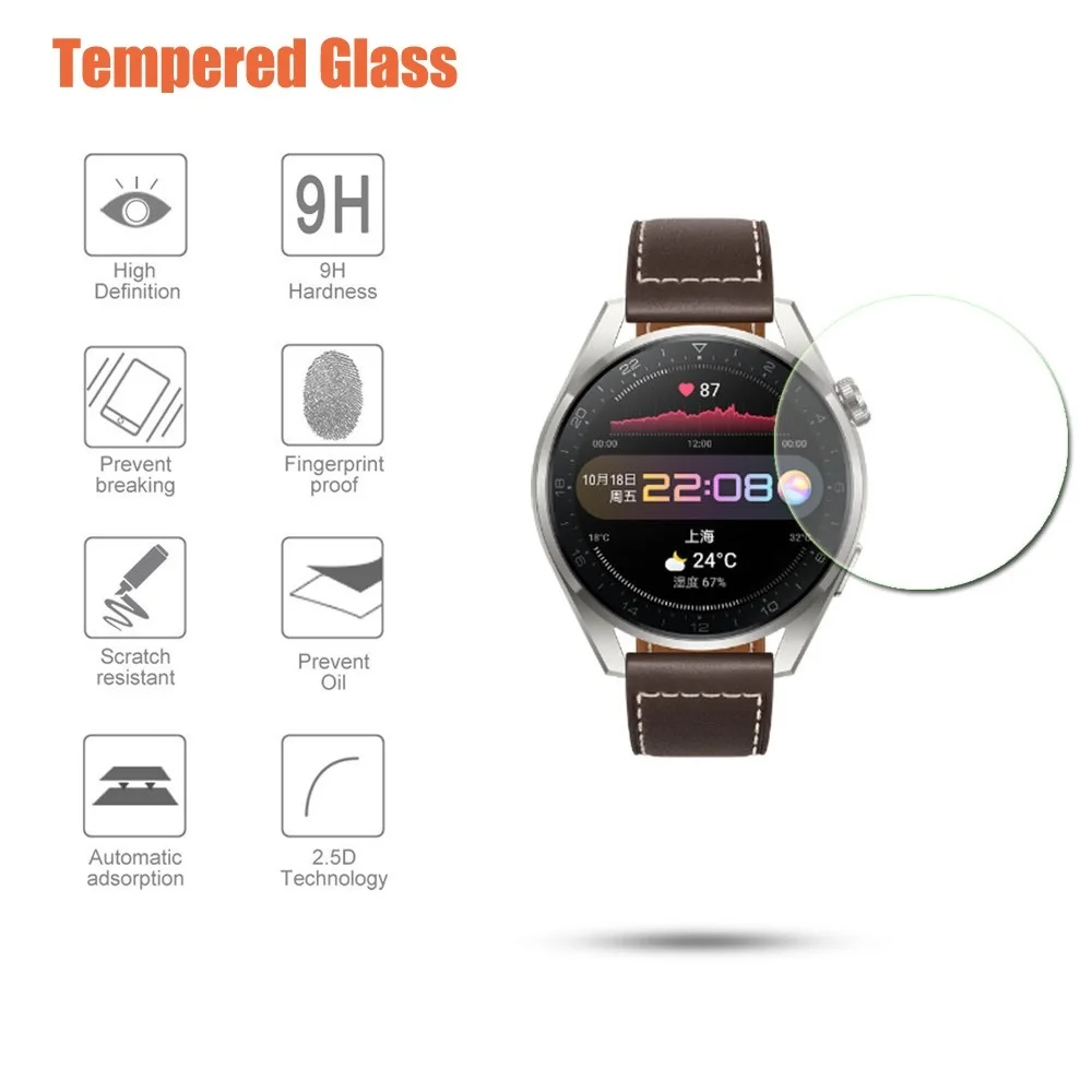 Tempered Glass Protective Film For Huawei Watch 3 Pro 48mm Anti-Scratch 9H HD Screen Protector For Huawei GT 5 Pro/5/4/3 Pro/3/2