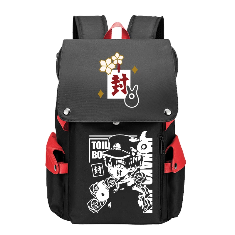 Wc-Bound Hanako-kun Grande Zaino Da Viaggio Anime Borse Da Scuola Ragazzi Ragazzi Adolescenti Bookbag Oxford di RICARICA USB Del Computer Portatile