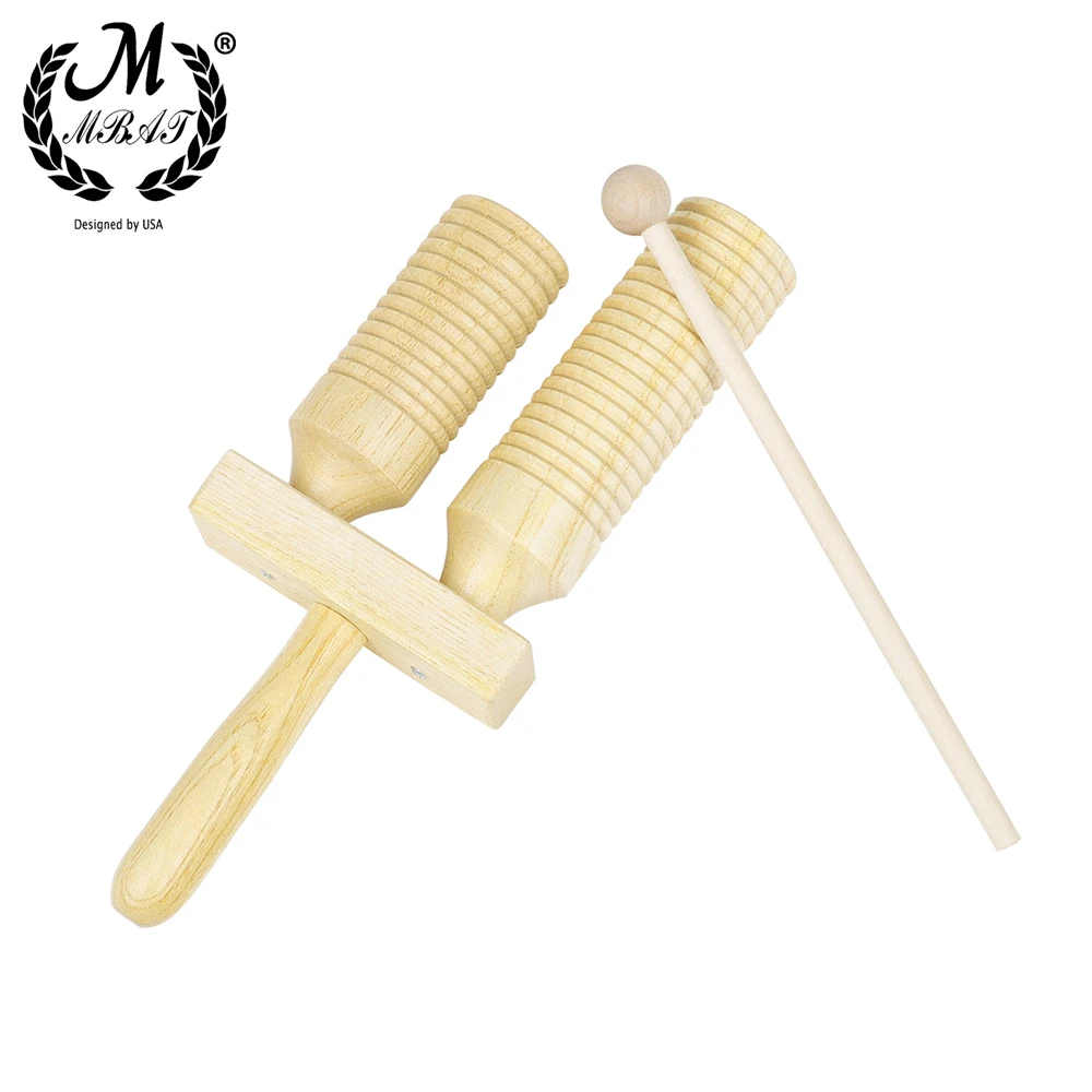 M MBAT เด็กวัยหัดเดินของเล่นไม้ Double-Tone หลอด Maracas Percussion เครื่องดนตรีของขวัญสำหรับเด็กสติ๊ก