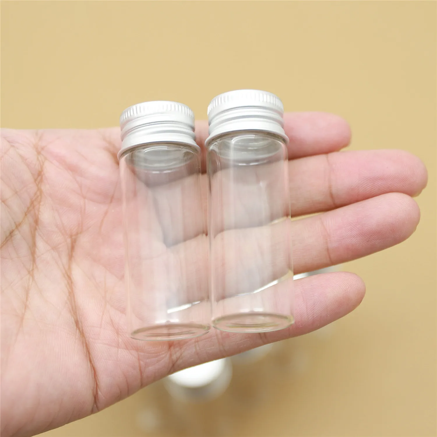 

Silver Screw Cap jars 13*22*60mm 12ml Small Glass Bottle Test Tube storage bottles Glass Jars Mini Containers Vial Bottles