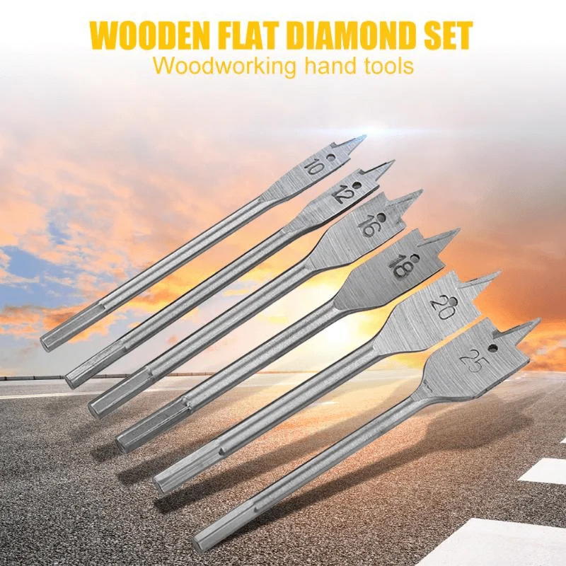 Pro Woodingwork Spade Drill Bit Set 6 PCS HSS Woodworking Tool Spade Drill Bits Hardwood Wooden Flat Shovel Drill Bit Carpenter