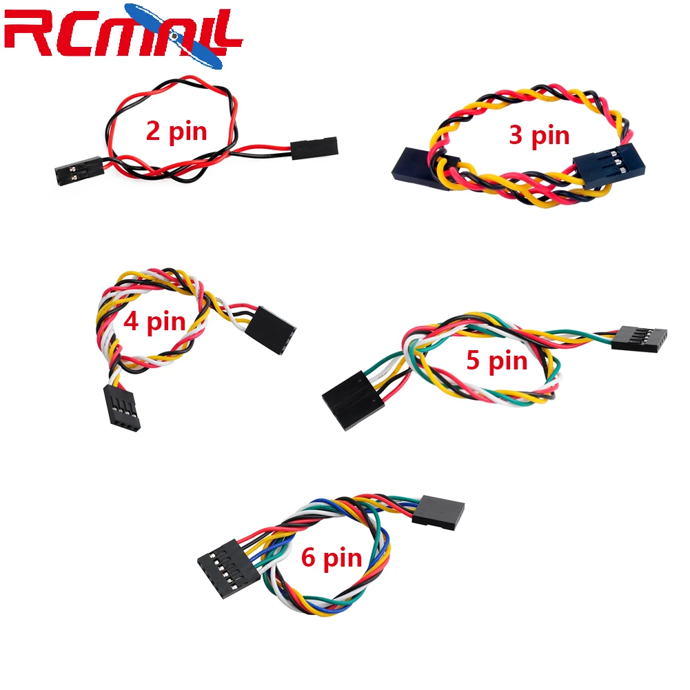 RCmall 100Pcs 2pin 3pin 4pin 5pin 6pin F/F Jumper Wire 200mm Female to Female Dupont Cable for Arduino