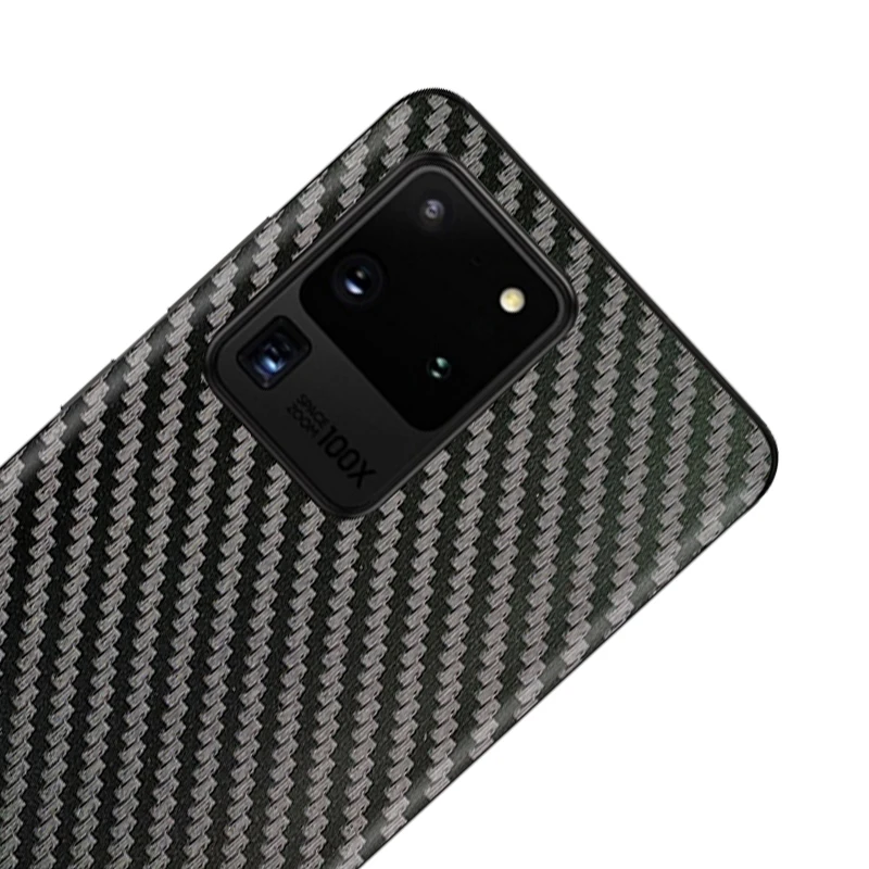 3D Carbon Fiber Skins Film Wrap Phone Back Sticker For SAMSUNG S21 S20 Ultra S20+ S10 Plus S10e S9 S8+ Note 20 10+ 8 9 A51 4G