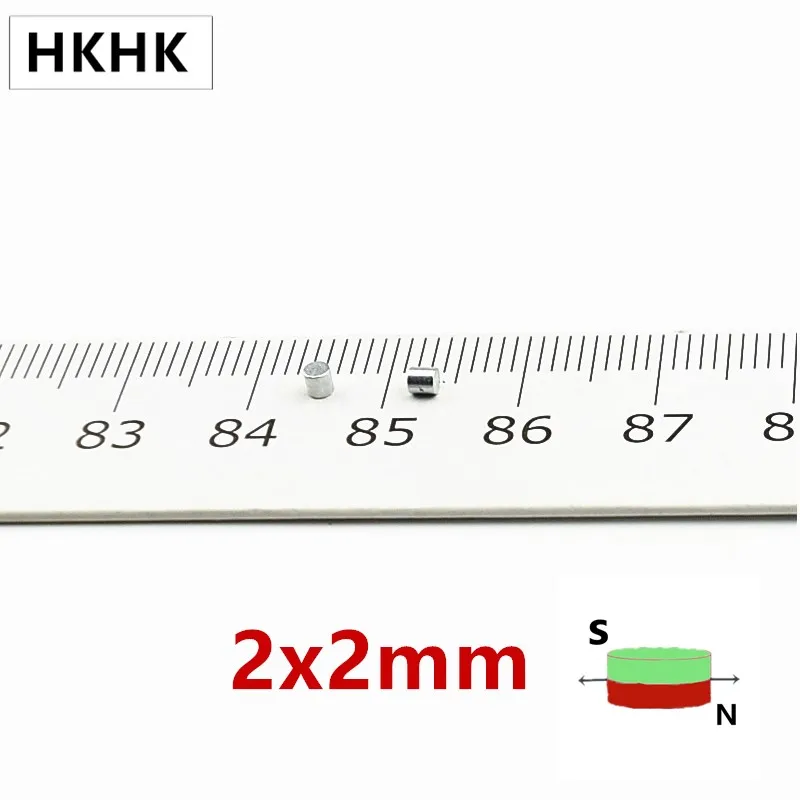 HKHK 100-10000PCS mini magnet Dia. 2x2 mm mini magnet encoder 2mm x 2mm strong magnetic standard 2x2 mm