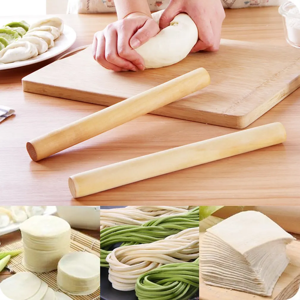 Solid Natural Wood Cooking Tools  Fondant Cake Dumpling Skin Decoration Rollers Dough Roller Kitchen Accessories Stick Dumpling