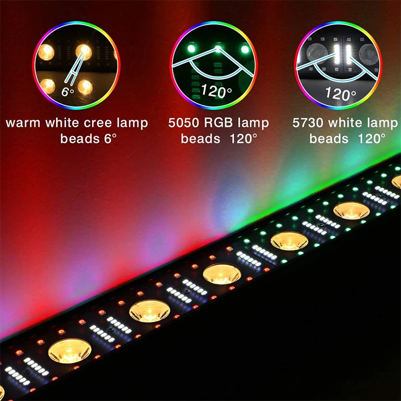 Imagem -02 - Rgbw 12 Led Wall Wash Light Dmx512 Bar Laser Linha Party Controle de Som Local Luzes do Palco dj Disco Home Lamp Clube 100w