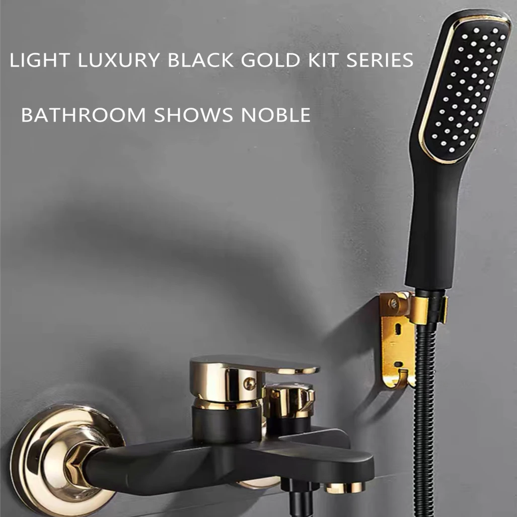 Shower Faucet White/Black Brass Bathroom Accessories Mixer Valve Bathtub Shower Tap Kit Wall Mount Adjustable Hand Spray Shower