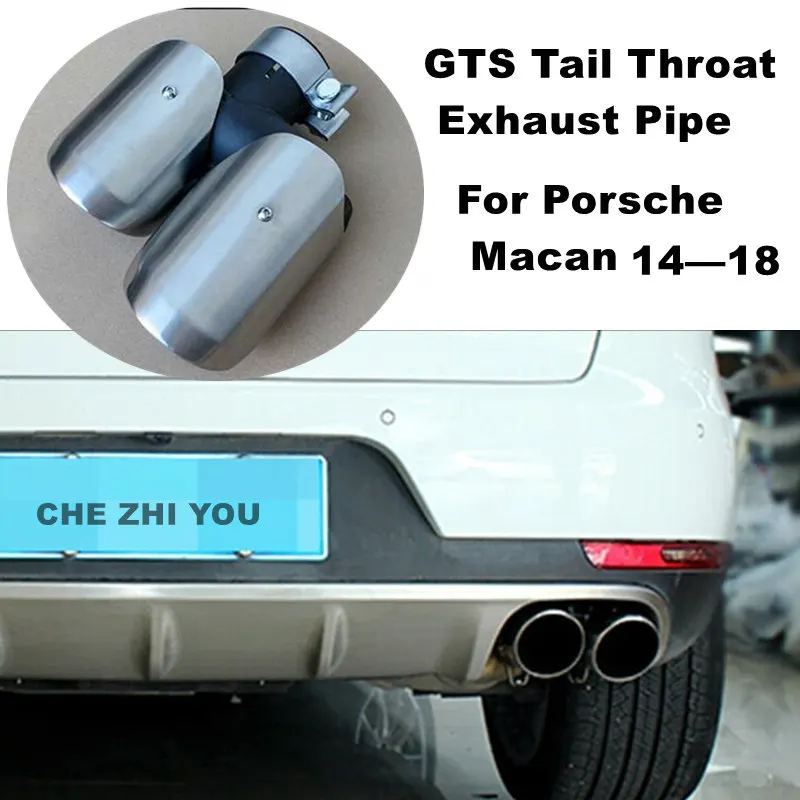 High-quality 304 Stainless Steel Exhaust Pipe for Porsche Macan 2014-2018 GTS style Replace Tail Throat Pipe Silver Black Color