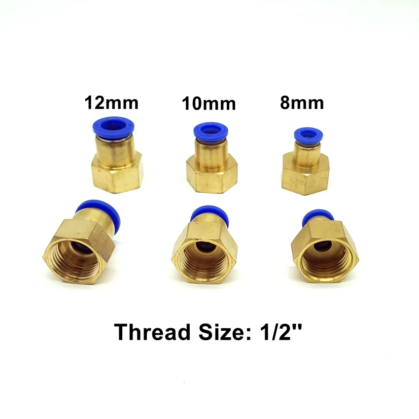 

5PCS 6mm 8mm 10mm 12mm Tube 1/2'' Internal Thread Pneumatic Fitting Quick Joint Connector PCF 6-4 8-4 PCF10-4 PCF12-4 pipe fit