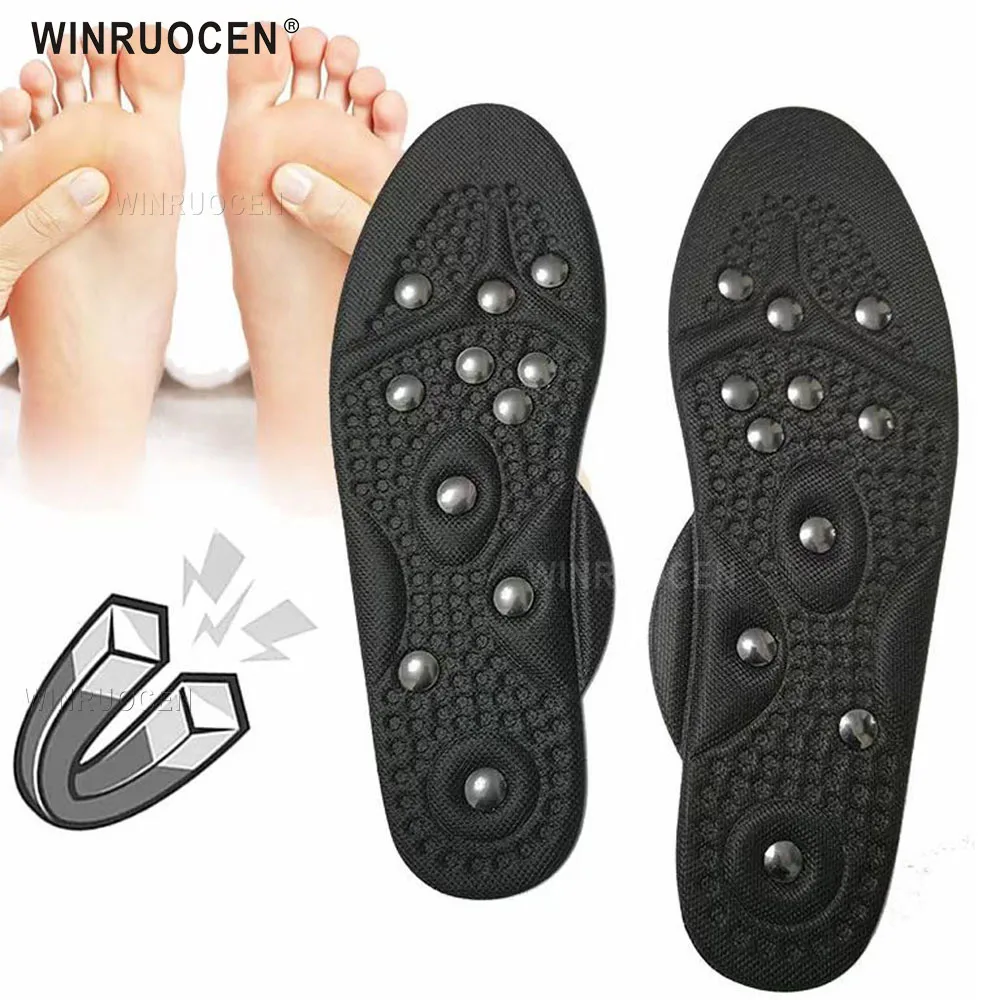 WINRUOCEN 22 magnets Unisex Magnetic Health Massage Insoles Foot Acupressure Shoe Pads Therapy Slimming Insoles for Weight Loss