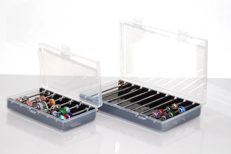 Acrylic Jewelry Charm Beads Storage Box for Trollbeads Bracelet Ring Holder Organizer Tray Diy Finding Display Stand Rack Case
