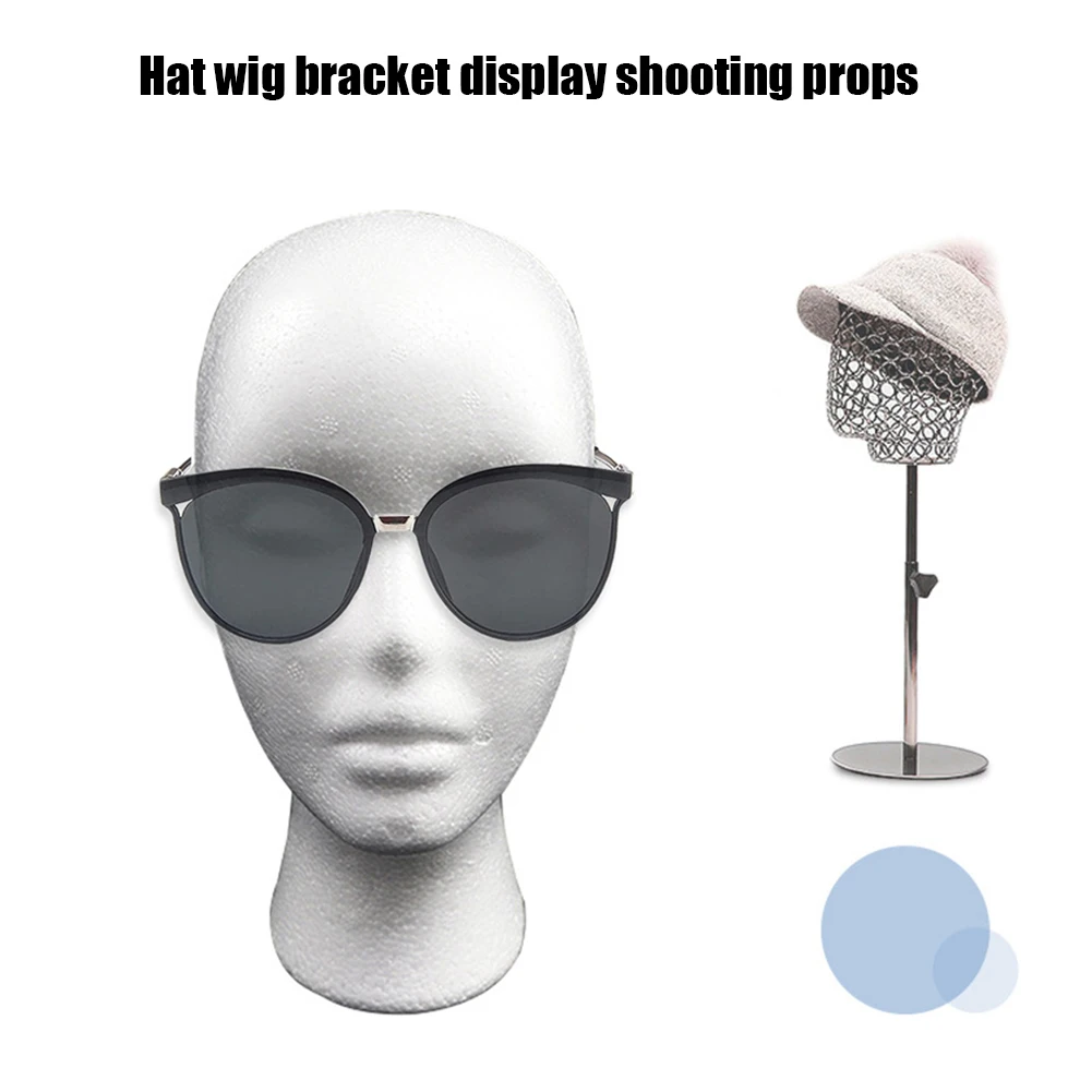 Foam Head Dummy Female Head Model Mannequin Polystyrene Styrofoam for Hat Hair Wigs Glasses Cap Display Holder Stand Rack