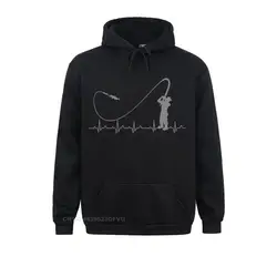 Fishinger Heartbeat-Sudadera con capucha para hombre y mujer, camisa de manga larga con diseño de pescador y pez divertido, a la moda, de algodón, nueva Idea de regalo