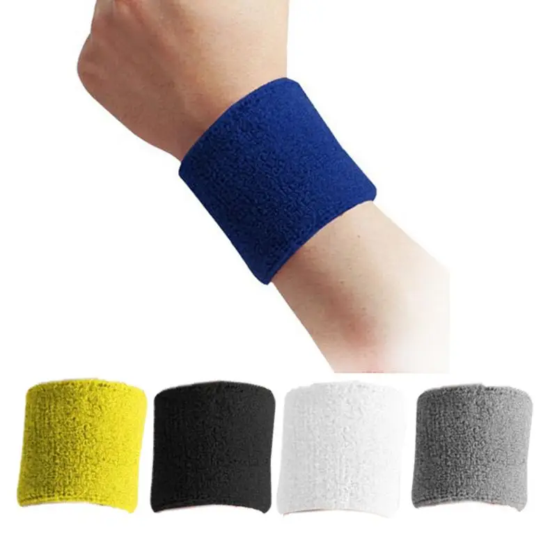 1Pcs Wrist Sweatband Tennis Sport Wristband Volleyball Gym Wrist Brace Support Sweat Band Towel Bracelet Protector