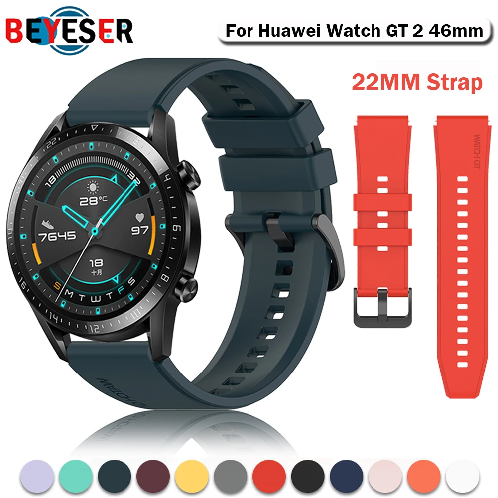 

22mm Silicone Strap for Huawei Watch GT 2 46mm GT2E GT2 Pro Replaceable Wrist Strap Bracelet Watchbands for Huawei Watch 3 3 Pro