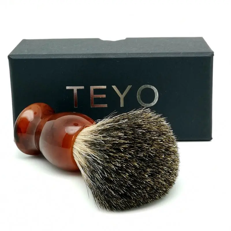 Misty Rain Pattern Resin Handle Shaving Brush of Pure Badger Hair With Gift Box Perfect for Wet Shaver Cream