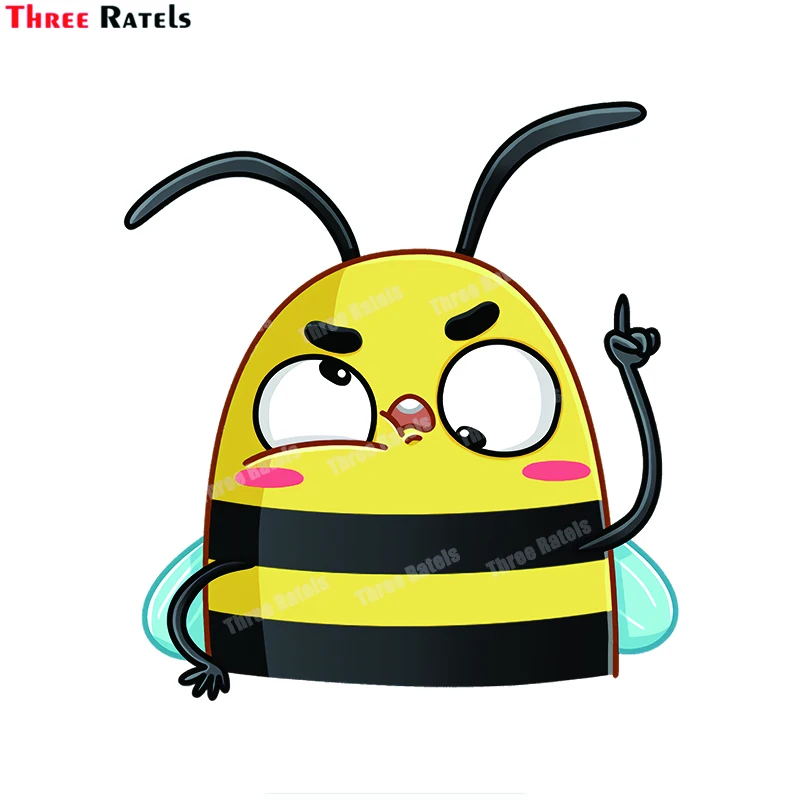 Three Ratels B262 Funny Yellow Bee Decals For Fuel Tank Cap Bumper Decoration Decals Anti Scratch Film