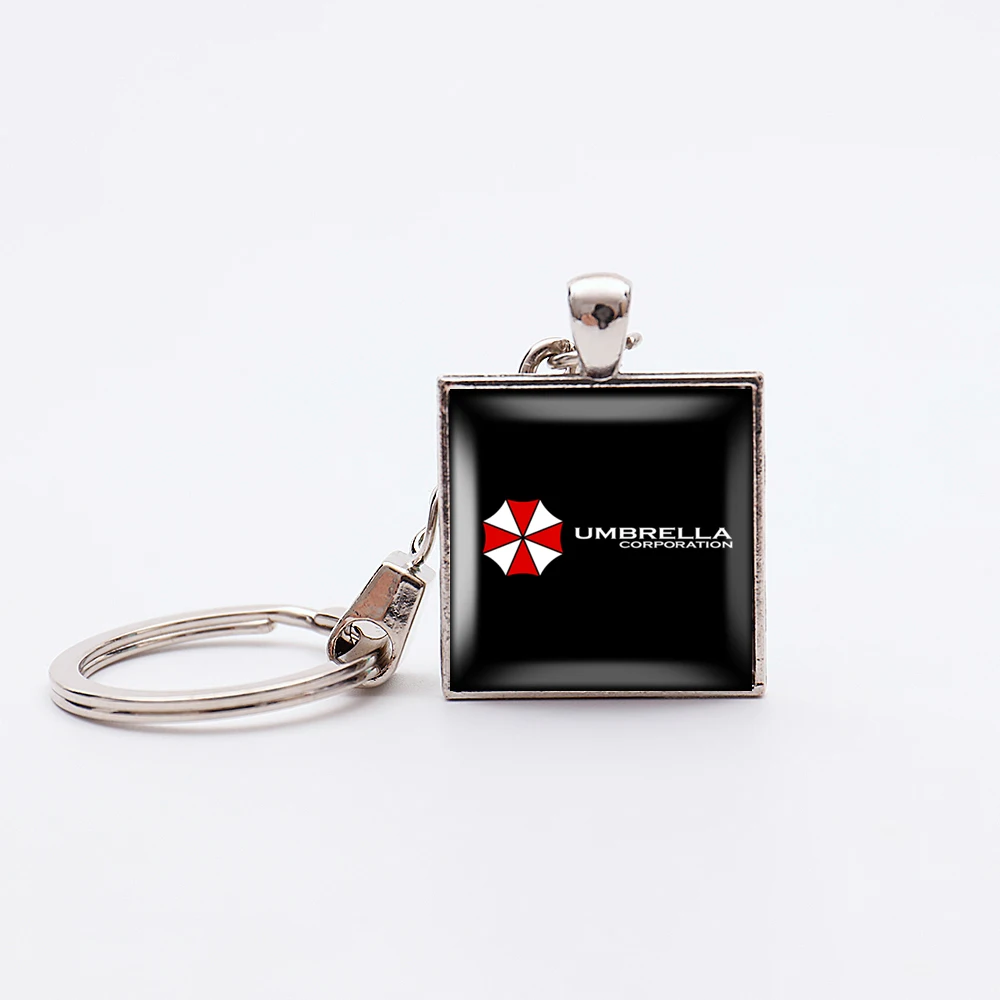 Video Game Residents Evils Pendant Keychains llavero Protective Umbrella Corporation Key Holder Car Umbrella Keyring