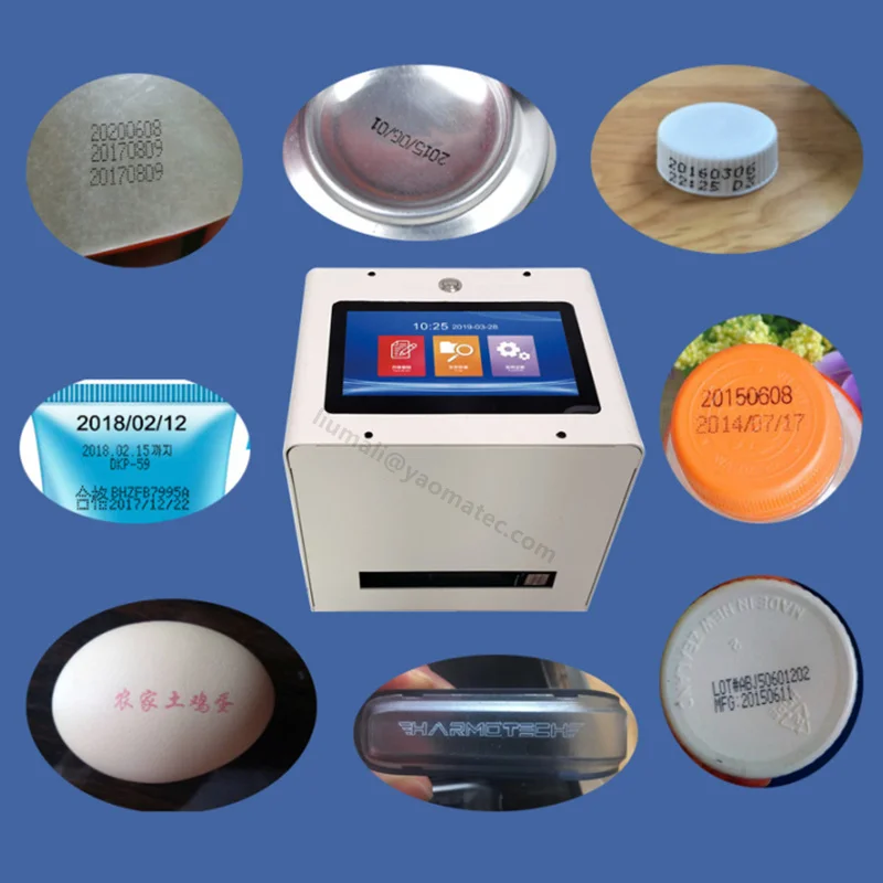 7.0 Inch Screen 12.7mm Desktop Produc Date Concave-Convex Printing Bottle Cap Qr Code Batch Number Inkjet Printer Coding Machine